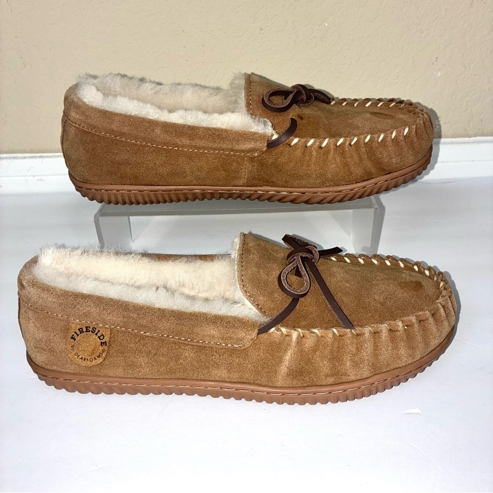 🔥🔥 Dearfoams Warm Comfortable Tan Moccasin
